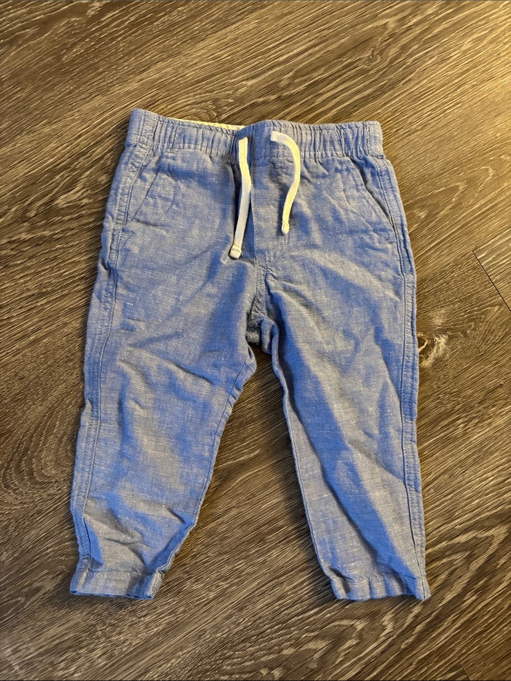 Janie and Jack Light Blue Kids Jogger Pants with White Drawstring